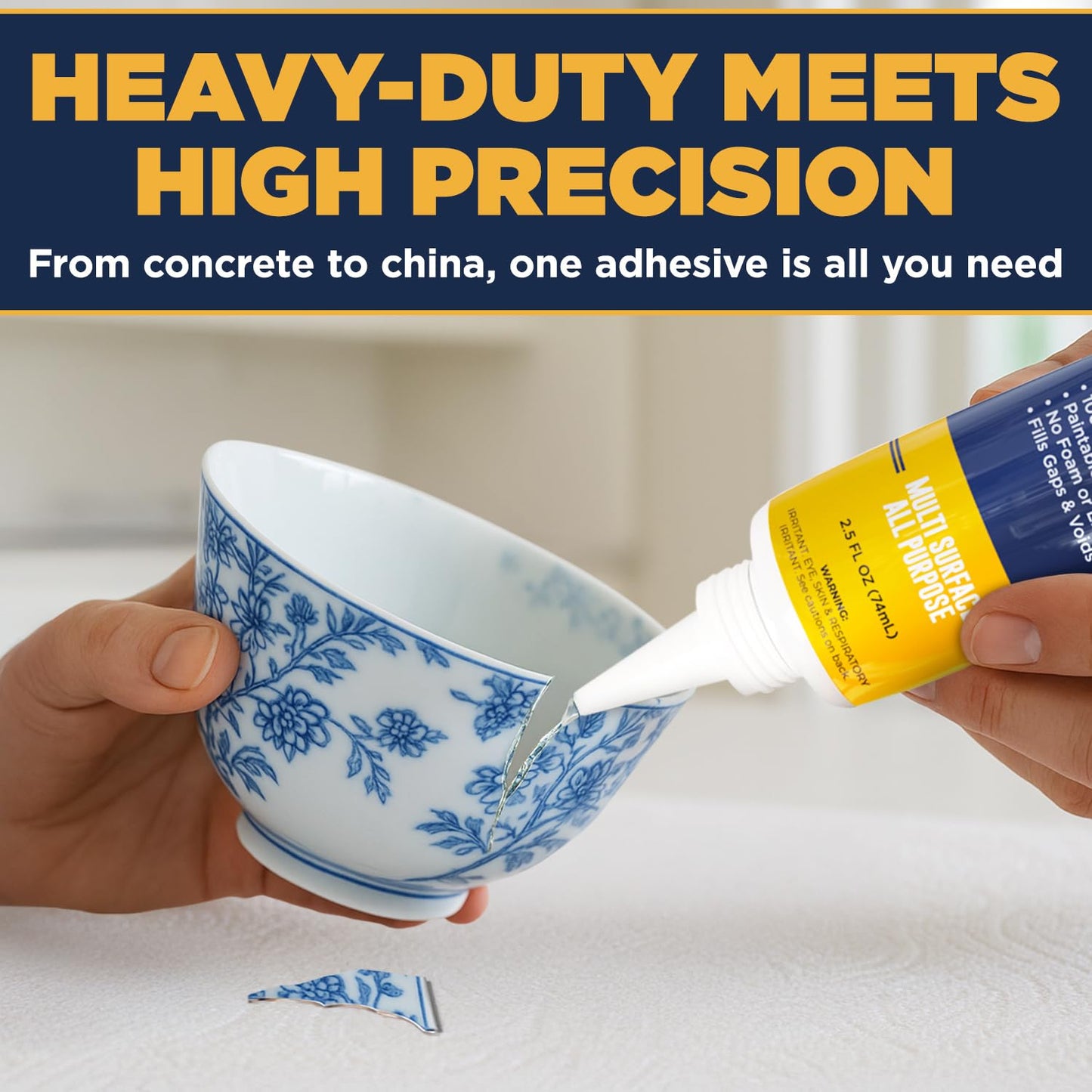 Berkland Construction Adhesive Max Strength, Crystal Clear Fast-Drying, Waterproof Super Glue & Sealer for Berkland Durable Bonds, for Home & Garden DIY Repairs on Wood, Tile, Metal, Concrete & More 2.5 oz