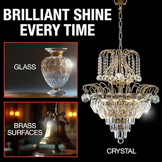 Berkland Chandelier Cleaner Drip Dry Spray - No Wipe Formula for Effortless, Streak-Free Shine on Crystal, Glass & Brass - Sprays up to 25 feet! Biodegradable, Non-Toxic & Time-Saving, 32 oz - Made in USA