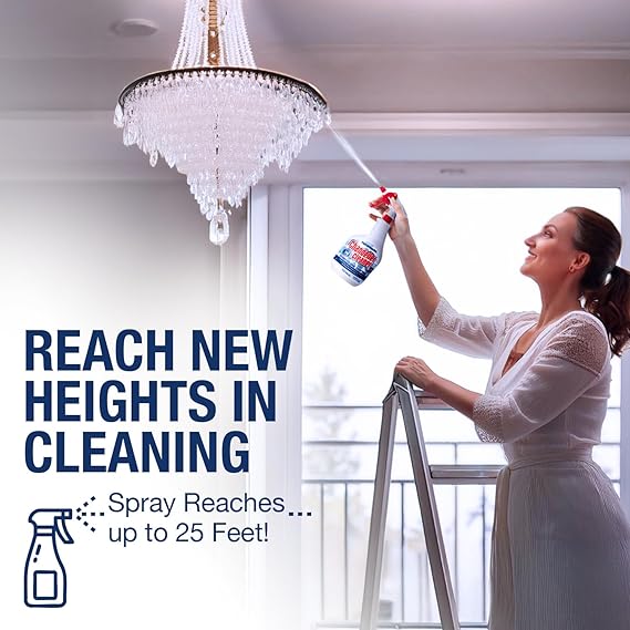Berkland Chandelier Cleaner Drip Dry Spray - No Wipe Formula for Effortless, Streak-Free Shine on Crystal, Glass & Brass - Sprays up to 25 feet! Biodegradable, Non-Toxic & Time-Saving, 32 oz - Made in USA