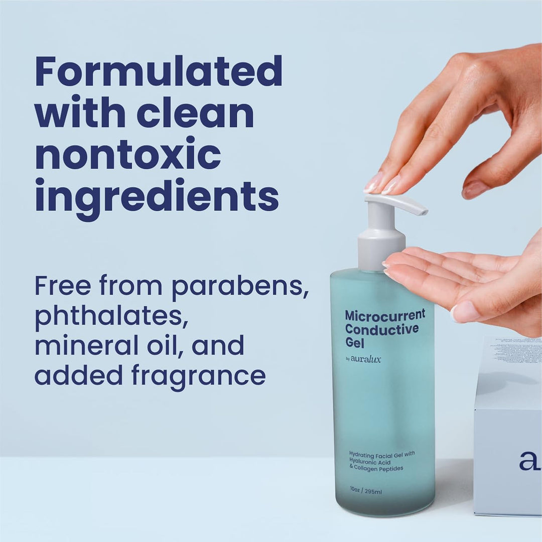 Conductive Gel for Microcurrent Devices - Collagen Peptides &amp; Hyaluronic Acid Boost Skin Radiance - Locks in Moisture for 24 Hours