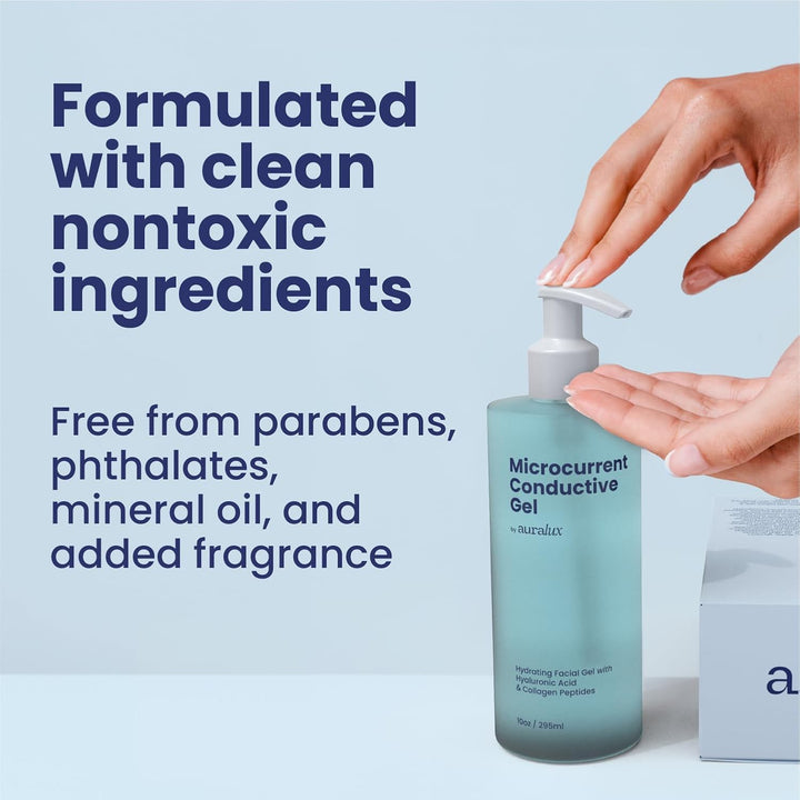 Conductive Gel for Microcurrent Devices - Collagen Peptides &amp; Hyaluronic Acid Boost Skin Radiance - Locks in Moisture for 24 Hours
