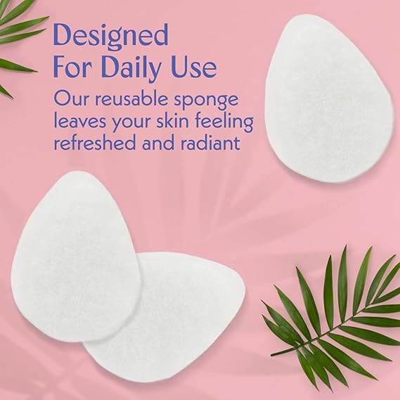 Berkland Regular Exfoliating Facial Sponge for Face - Daily Cleansing Face Scrubber - Exfoliating Pads - Puf for Removing Makeup, Dirt, and Dead Skin - Reusable Face Pads Buf Dirt Away