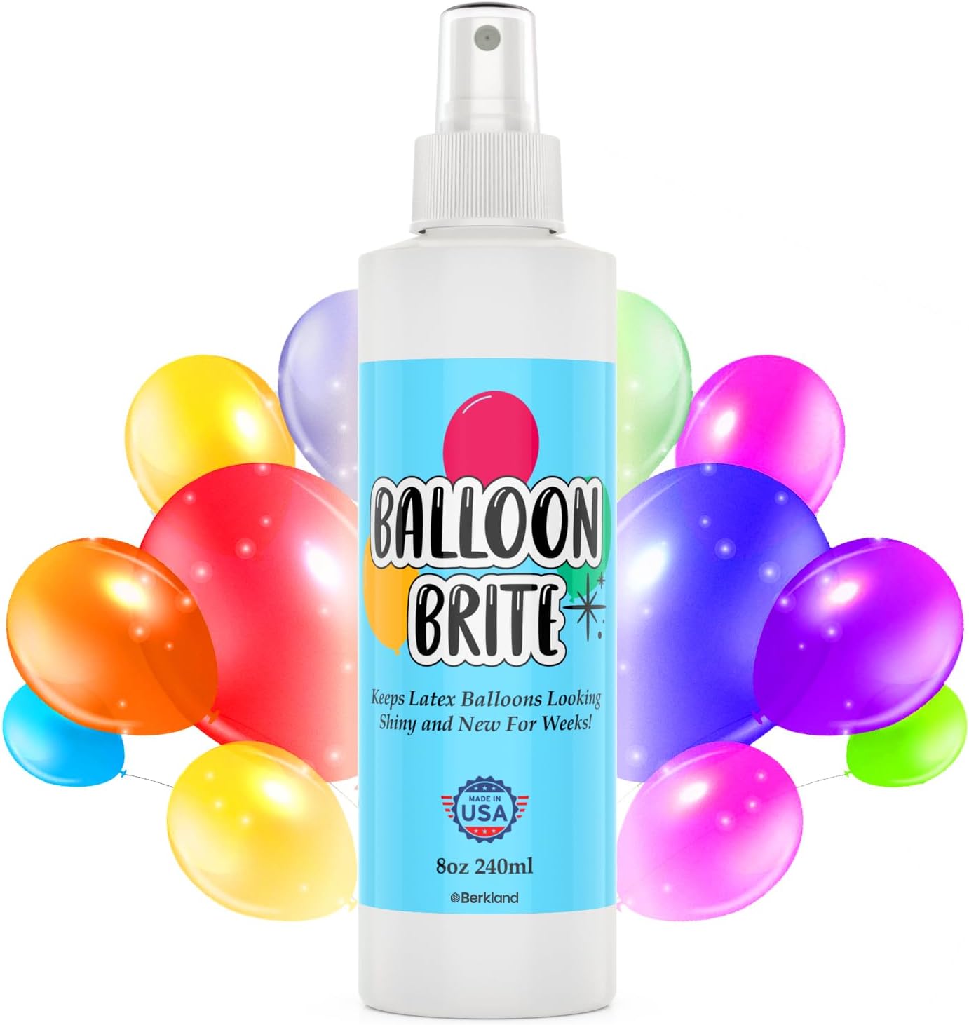 Berkland Balloon High Shine Spray - Elegant Gloss Finish for Latex Balloons, Made in the USA