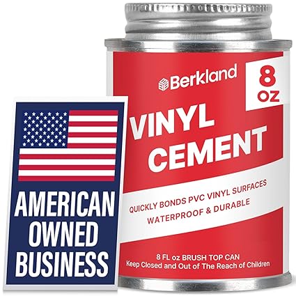 Berkland Vinyl Cement Glue - Super Glue for Inflatables - Waterproof, Fast-Setting, Flexible Bond for Pool Liners, Vinyl Fabrics, Tent, and Tarps