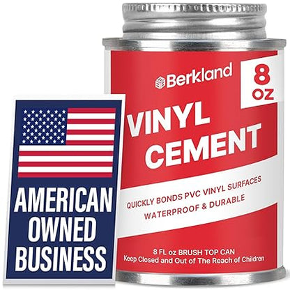 Berkland Vinyl Cement Glue - Super Glue for Inflatables - Waterproof, Fast-Setting, Flexible Bond for Pool Liners, Vinyl Fabrics, Tent, and Tarps