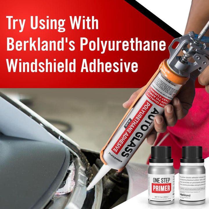 Berkland One Step Primer for Windshield Replacement | UV Resistant, Fast Drying, No Activator Needed | 30 mL with Daubers &amp; Gloves