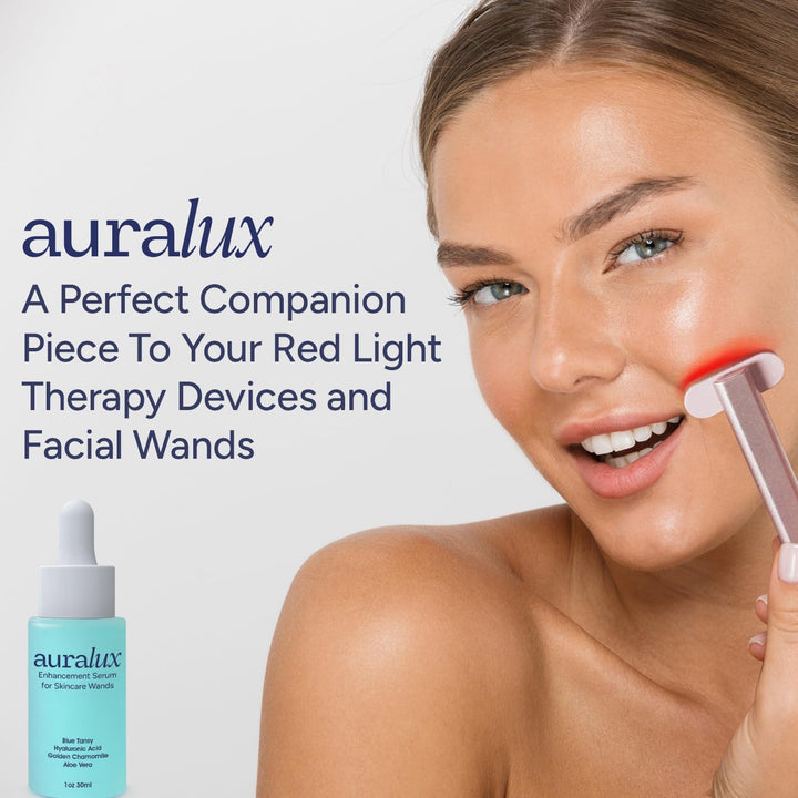 Red Light Therapy Activation Serum for Face and Neck - for Facial Wand, Red Light Therapy &amp; Microcurrent Facial Device - Natural Formula - Blue Tansy, Hyaluronic Acid, Golden Chamomile, Aloe Vera