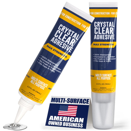 Berkland Construction Adhesive Max Strength, Crystal Clear Fast-Drying, Waterproof Super Glue & Sealer for Berkland Durable Bonds, for Home & Garden DIY Repairs on Wood, Tile, Metal, Concrete & More 2.5 oz