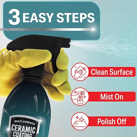 Berkland 16oz Home Ceramic Coating Spray Kit - Shine, Seal &amp; Protect Kitchen &amp; Bath Surfaces - Repels Stains, Smudges, Water Spots on Appliances, Countertops &amp; Most Hard Surface in Your Life - It Works to Seal