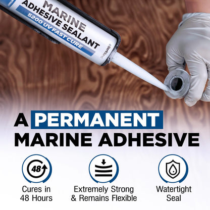 Berkland 10oz Marine Adhesive Sealant 5200 Fast Cure (White) - Permanent, Watertight Bonding and Sealing - UV Resistant, Above & Below Waterline - Compare to 05203 and 06520 FCM