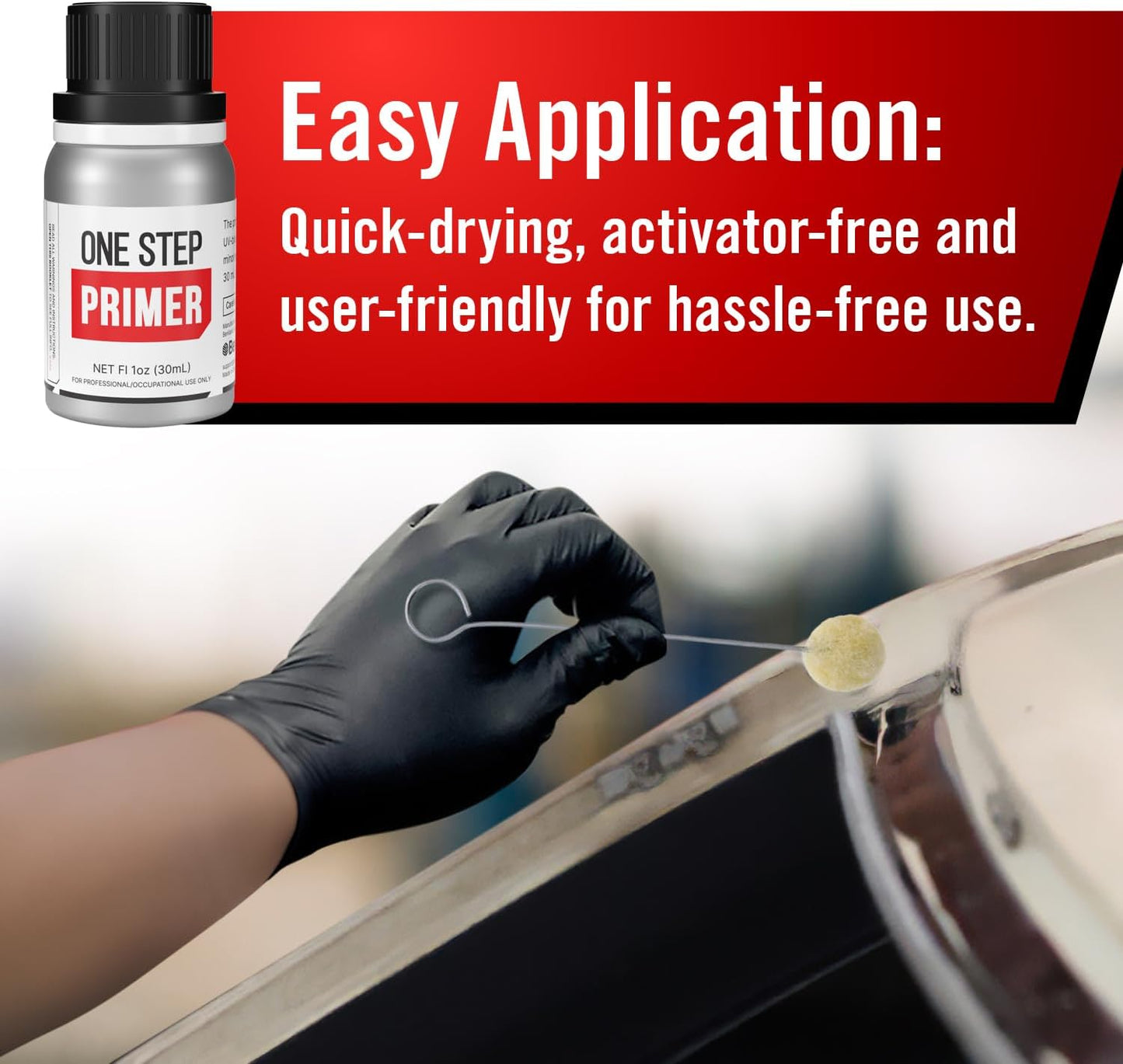 Berkland One Step Primer for Windshield Replacement | UV Resistant, Fast Drying, No Activator Needed | 30 mL with Daubers & Gloves