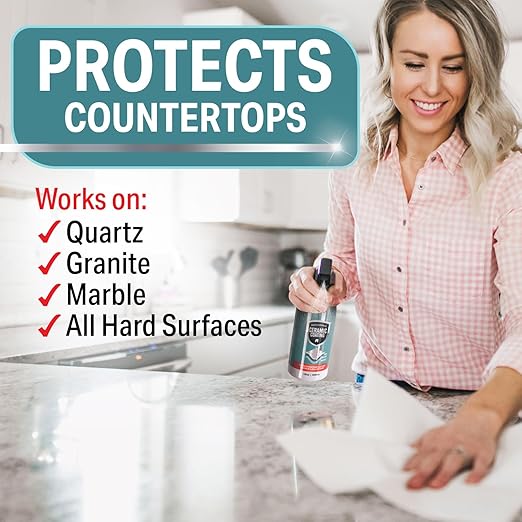 Berkland 16oz Home Ceramic Coating Spray Kit - Shine, Seal &amp; Protect Kitchen &amp; Bath Surfaces - Repels Stains, Smudges, Water Spots on Appliances, Countertops &amp; Most Hard Surface in Your Life - It Works to Seal