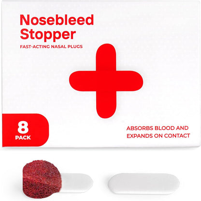 8 Pack Nosebleed Stopper - Helps Stop Nose Bleed Fast & Painless - Nose Bleed Plugs for Kids & Adults