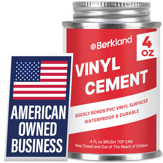 Berkland Vinyl Cement Glue - Super Glue for Inflatables - Waterproof, Fast-Setting, Flexible Bond for Pool Liners, Vinyl Fabrics, Tent, and Tarps