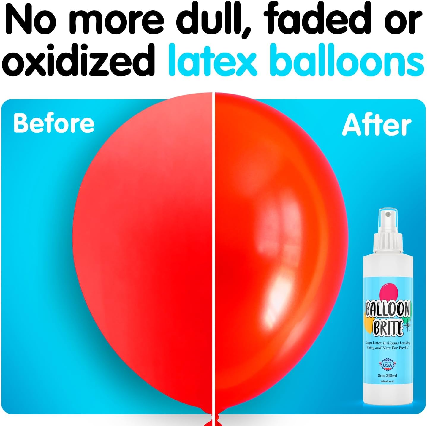 Berkland Balloon High Shine Spray - Elegant Gloss Finish for Latex Balloons, Made in the USA