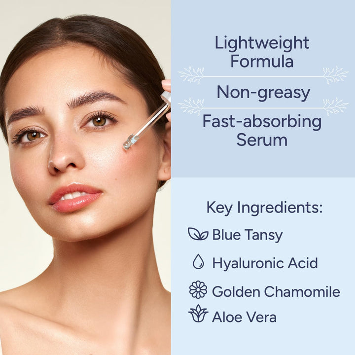 Red Light Therapy Activation Serum for Face and Neck - for Facial Wand, Red Light Therapy &amp; Microcurrent Facial Device - Natural Formula - Blue Tansy, Hyaluronic Acid, Golden Chamomile, Aloe Vera