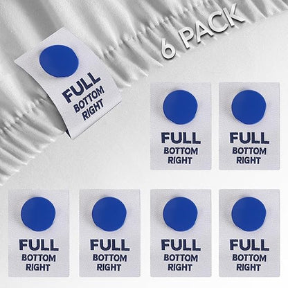 Berkland SheetSnaps Bed Sheet Corner Labels – Know Which Way The Sheets Go for Easy Bed Making – 6pk- Color-Coded, Snap-On Tags for Size Identification – Laundry Hack, Machine Washable Sheet Organizer