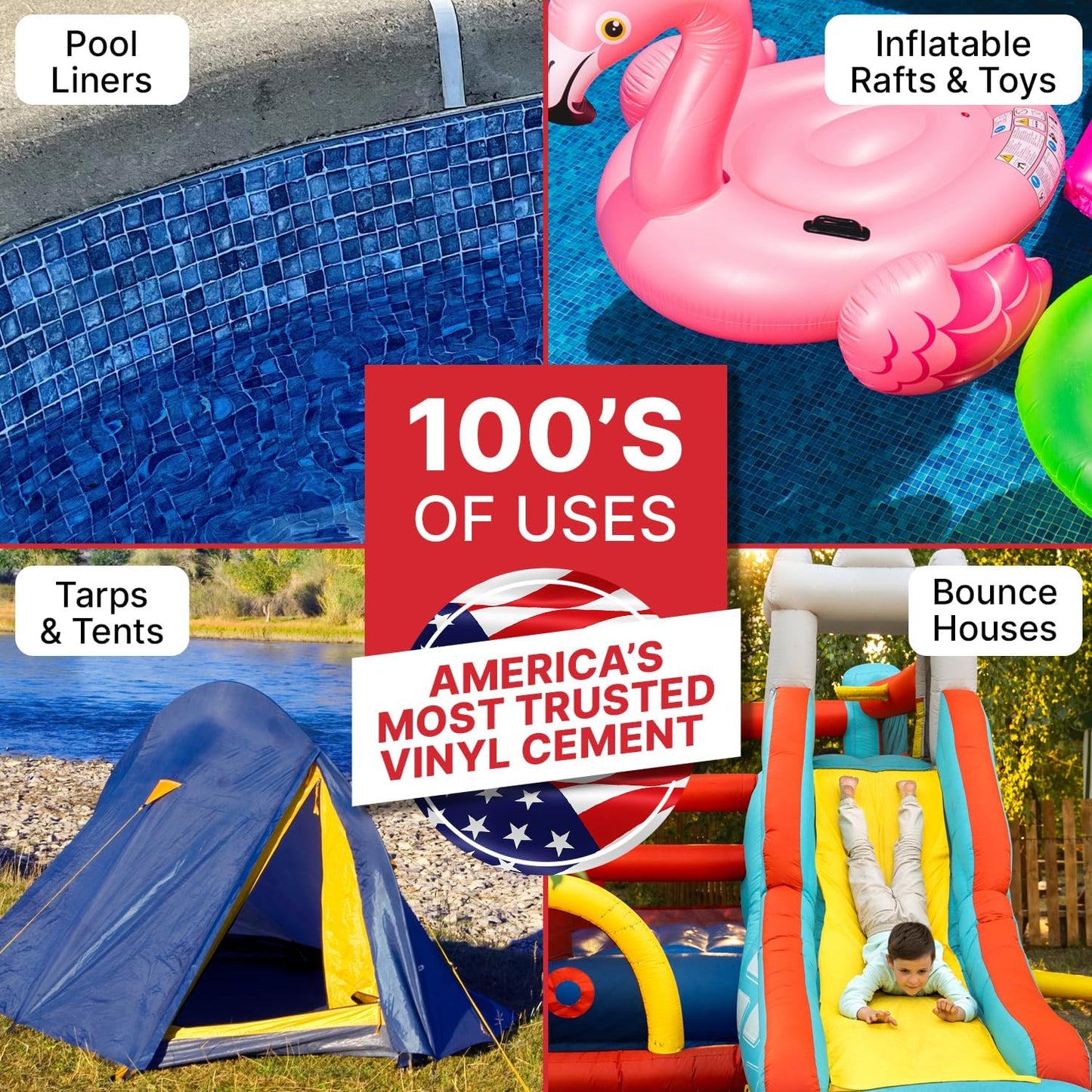 Berkland Vinyl Cement Glue - Super Glue for Inflatables - Waterproof, Fast-Setting, Flexible Bond for Pool Liners, Vinyl Fabrics, Tent, and Tarps