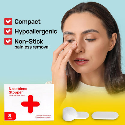 8 Pack Nosebleed Stopper - Helps Stop Nose Bleed Fast & Painless - Nose Bleed Plugs for Kids & Adults