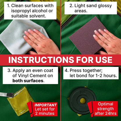 Berkland Vinyl Cement Glue - Super Glue for Inflatables - Waterproof, Fast-Setting, Flexible Bond for Pool Liners, Vinyl Fabrics, Tent, and Tarps