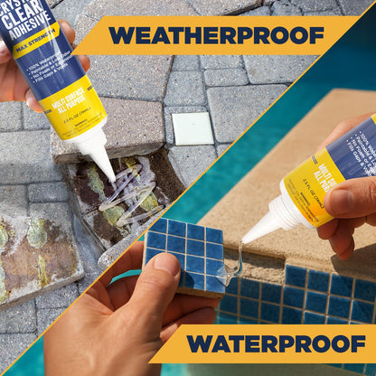 Berkland Construction Adhesive Max Strength, Crystal Clear Fast-Drying, Waterproof Super Glue & Sealer for Berkland Durable Bonds, for Home & Garden DIY Repairs on Wood, Tile, Metal, Concrete & More 2.5 oz