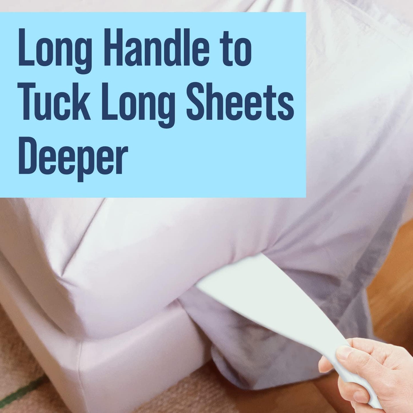 Berkland Extra Long Bed Sheet Tucker for your room - Effortlessly Tuck, Protect Your Back, Nails & More!