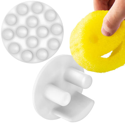 Berkland Sponge Holder for Smiley Scrub - 14 Suction Cups for Superior Stick | Kitchen Sink Caddy for Happy Daddy Face Sponge