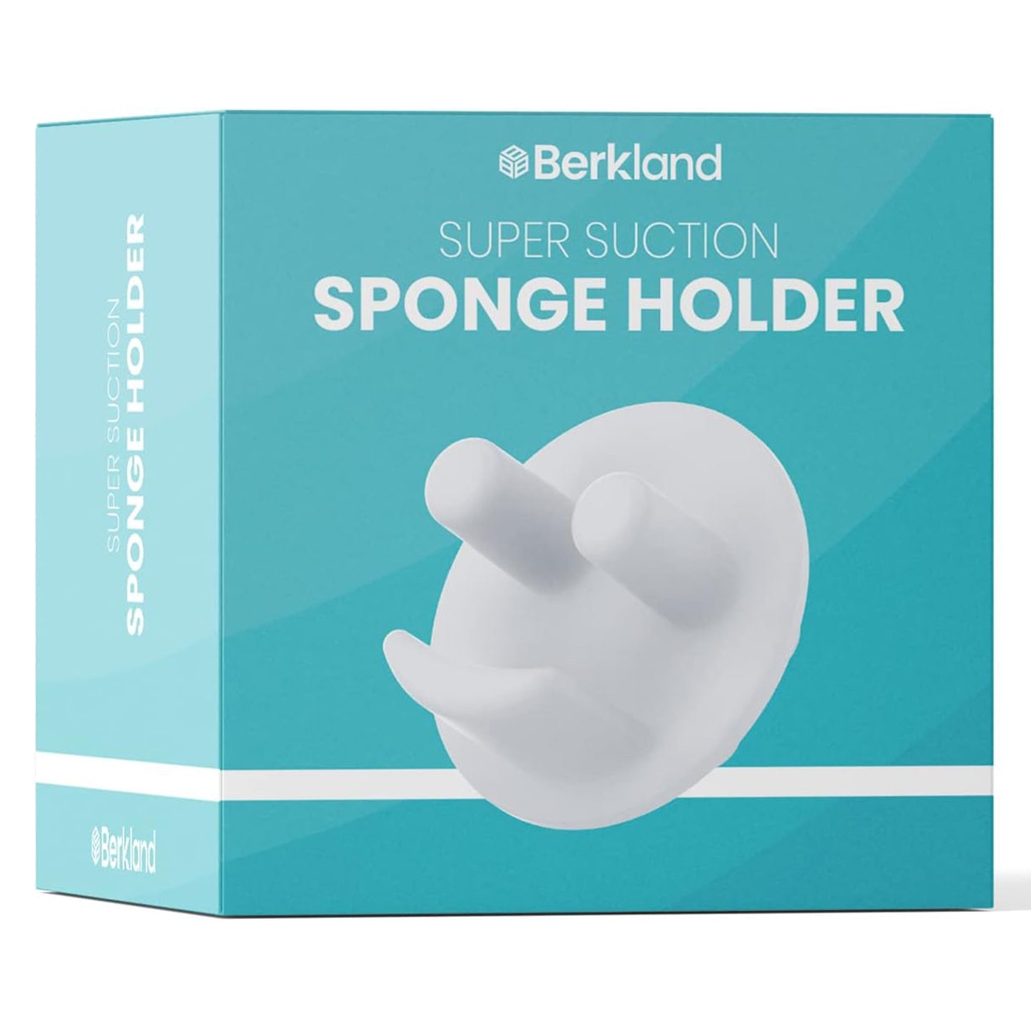 Berkland Sponge Holder for Smiley Scrub - 14 Suction Cups for Superior Stick | Kitchen Sink Caddy for Happy Daddy Face Sponge