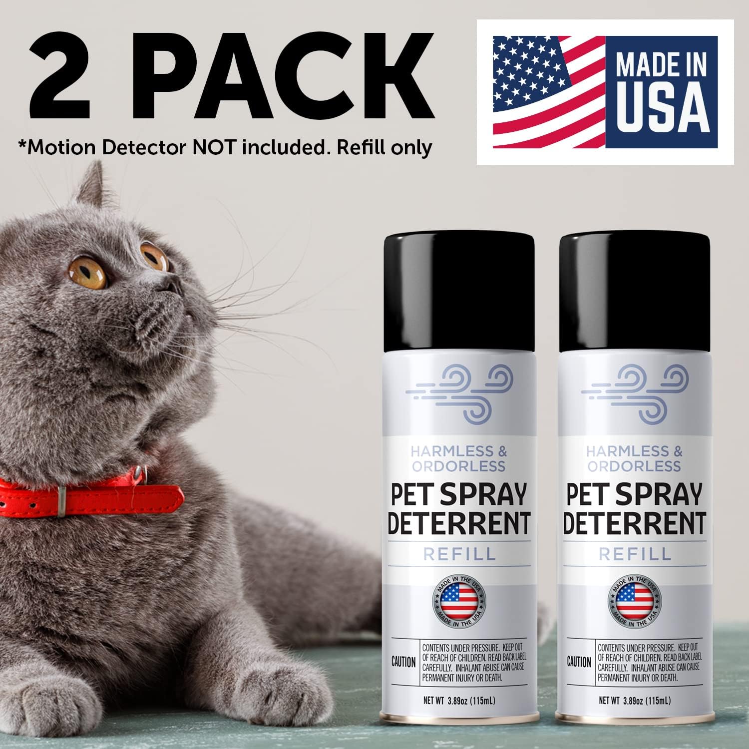 Berkland 4 Pack Refill for PetSafe SSSCAT Spray Deterrent Device Non VOC Dog Cat Spray Deterrent Family Safe Cat Deterrent for Counters