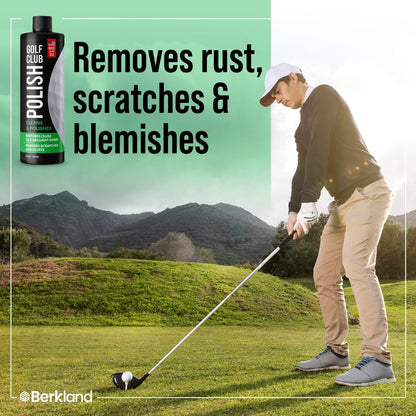 Berkland Golf Club Polish & Scratch Remover - Made in USA | Instant Cleaner & Polishing Kit - 8oz Cream Compound