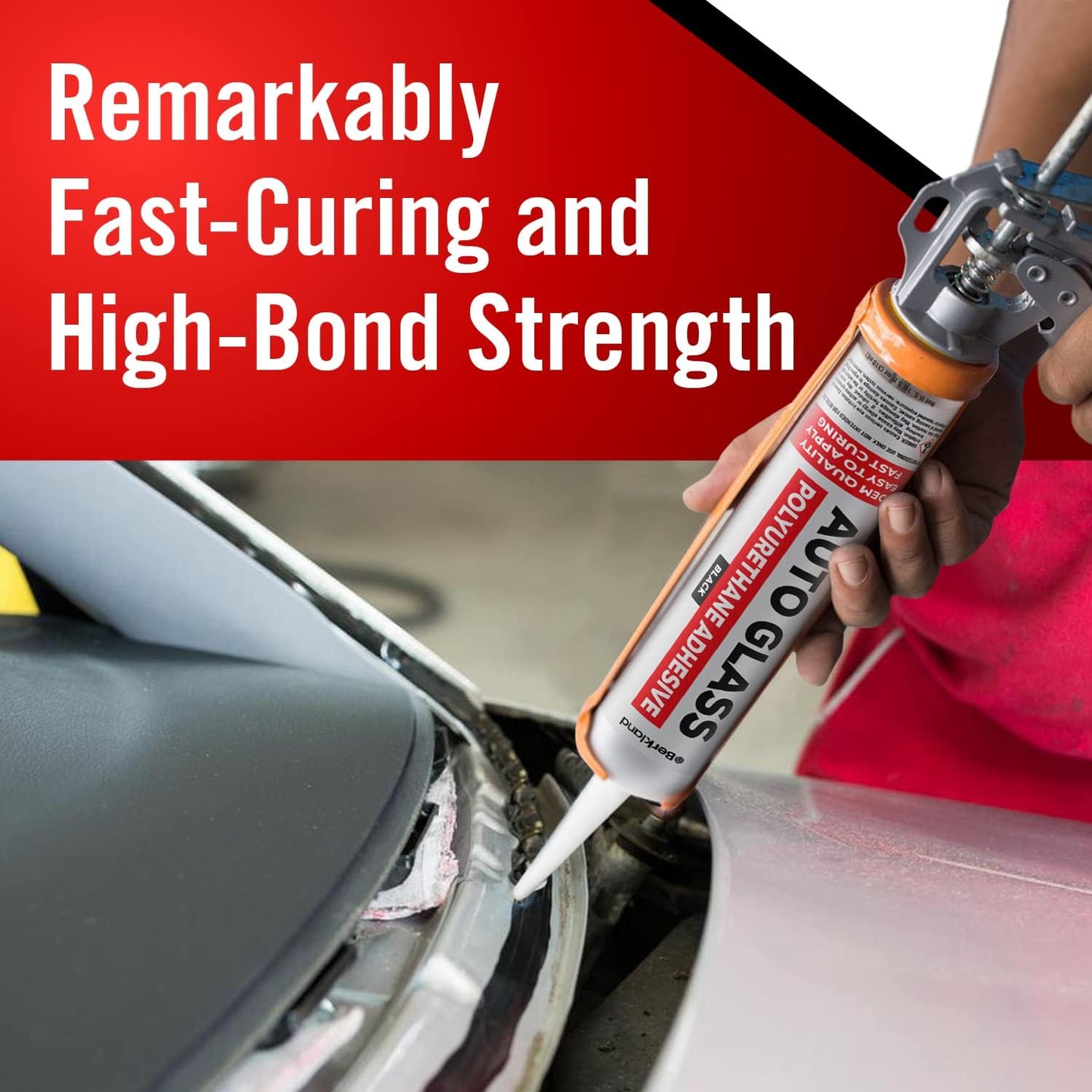 Berkland Windshield Auto Glass Adhesive with Fast Curing Formula, Black Sealant