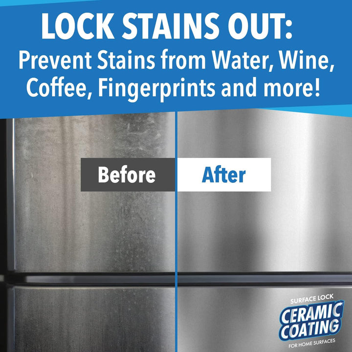 Berkland Ceramic Coating Spray - Prevents Fingerprints on Stainless Steel, Countertops &amp; Glass - Made in USA - 8 fl oz Bottle