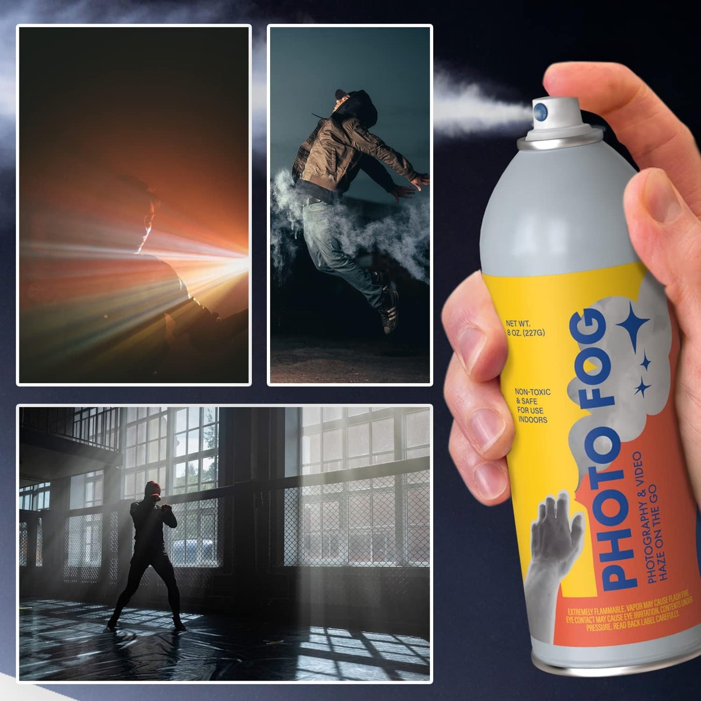 Photo Fog Atmosphere Spray [2 Pack] | Made in USA | Safe Fog Machine Alternative | Smoke & Haze in a Can | 8oz Fog Spray Cans