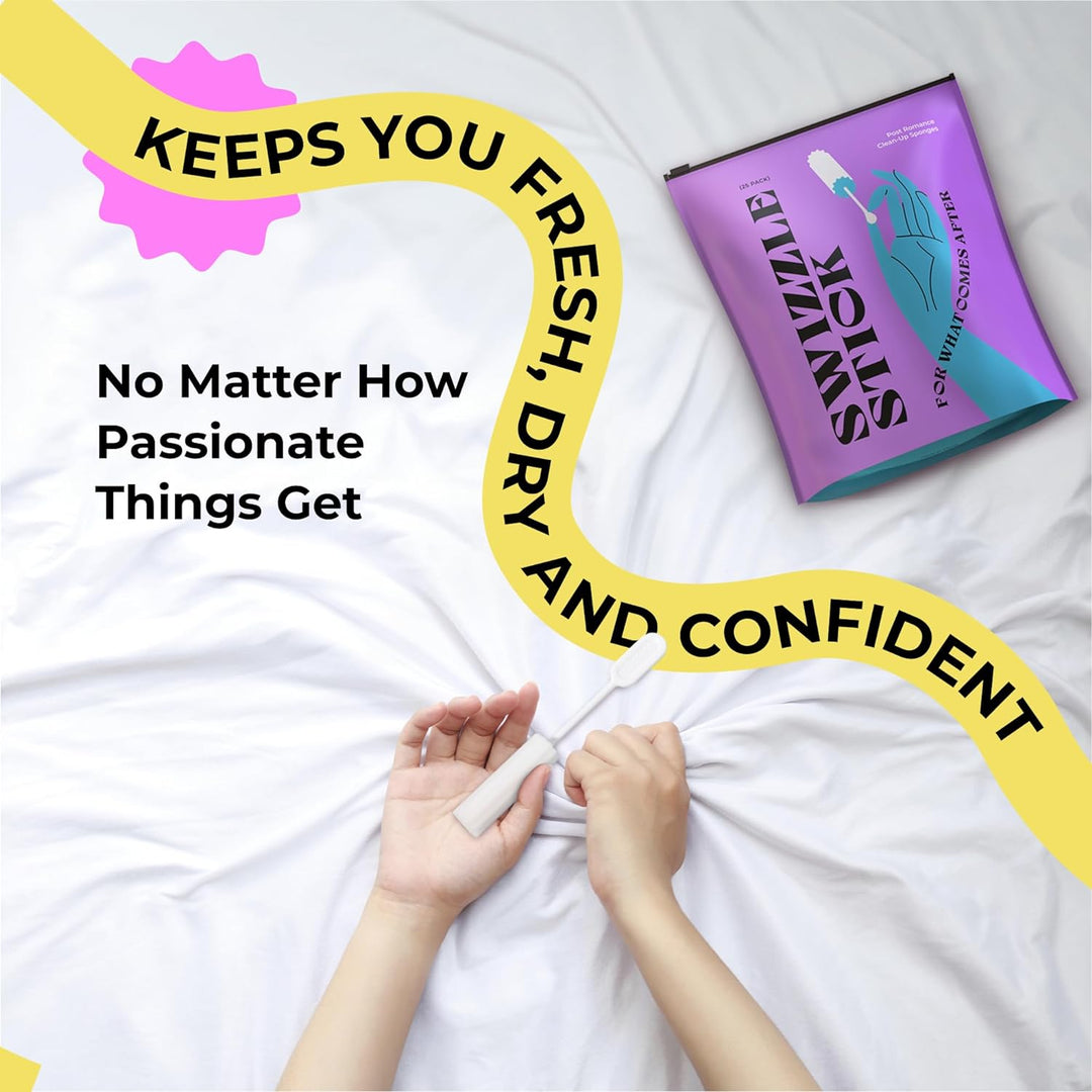 Berkland Swizzle Stick Absorbing Sponges for Women - Pack of 25 | Ultra-Absorbent with Long Handle &amp; Easy Grip | Individually Packaged