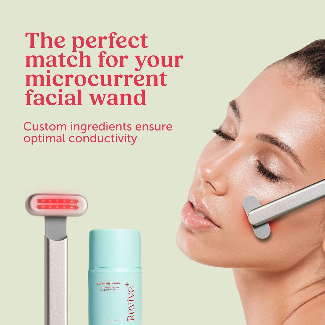 Berkland Red Light Therapy Activation Serum - Hydrating Face Serum with Green Tea &amp; Hyaluronic Acid - Reduce Wrinkles, Amplify Effects - 1oz