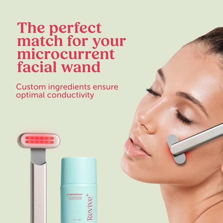 Berkland Red Light Therapy Activation Serum - Hydrating Face Serum with Green Tea &amp; Hyaluronic Acid - Reduce Wrinkles, Amplify Effects - 1oz