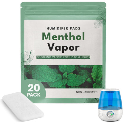 Berkland Menthol Eucalyptus Menthol Vapor Pads (20 Pack) - Universal Replacement for VKS, Crane, and More - Natural Waterless Vaporizer Pads for Cold and Flu Relief