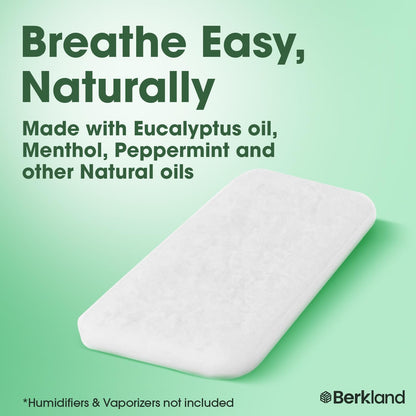 Berkland Menthol Eucalyptus Menthol Vapor Pads (20 Pack) - Universal Replacement for VKS, Crane, and More - Natural Waterless Vaporizer Pads for Cold and Flu Relief