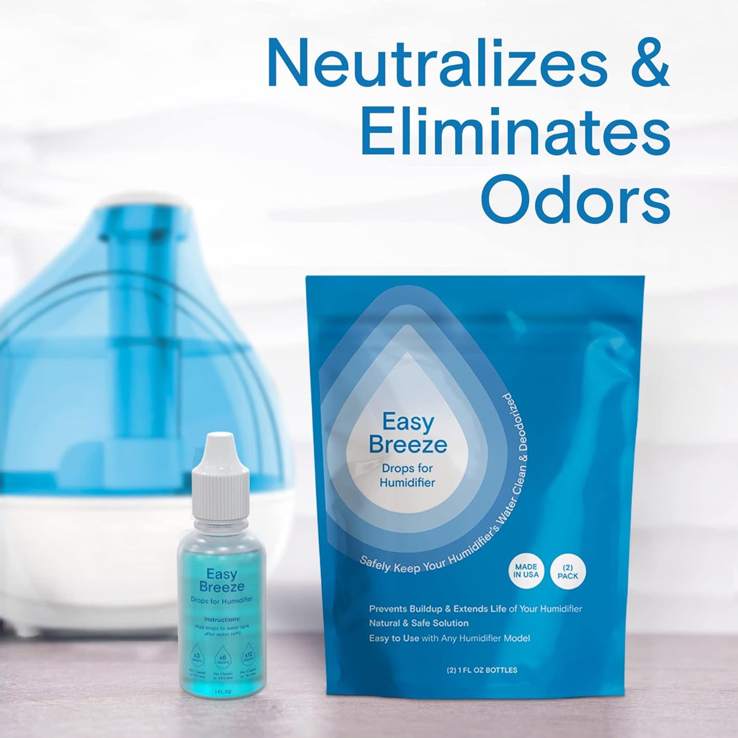 Berkland USA-Made Humidifier Cleaner Drops - Peak Performance Treatment for All Makes & Models