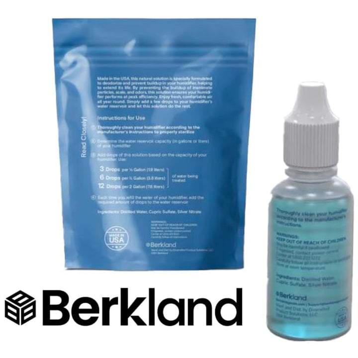 Berkland USA-Made Humidifier Cleaner Drops - Peak Performance Treatment for All Makes &amp; Models