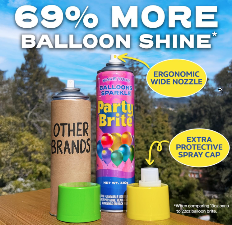 Balloon Brite Aerosol Spray — Latex Balloon Gloss, 22oz