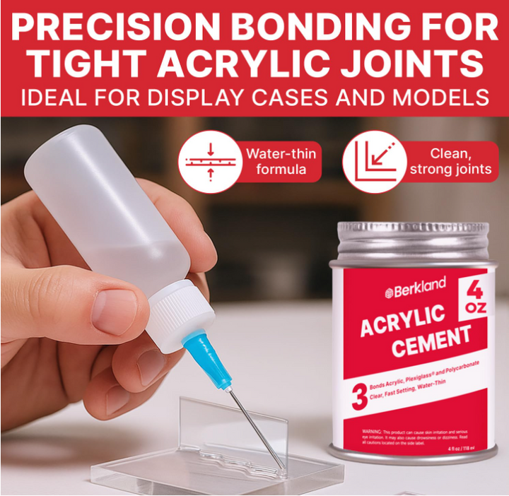 Acrylic Bonding Cement - Clear Glue for Plexiglass, 4 oz