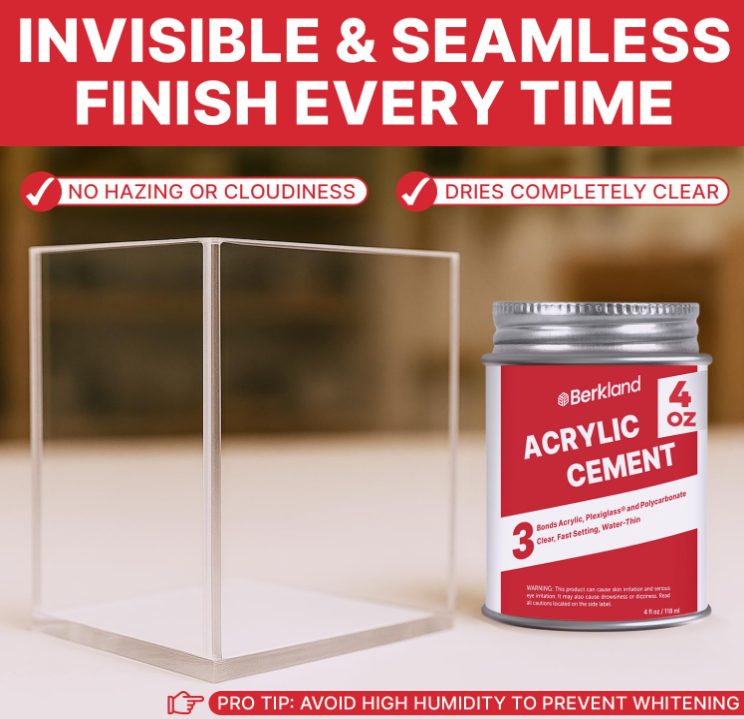 Acrylic Bonding Cement - Clear Glue for Plexiglass, 4 oz