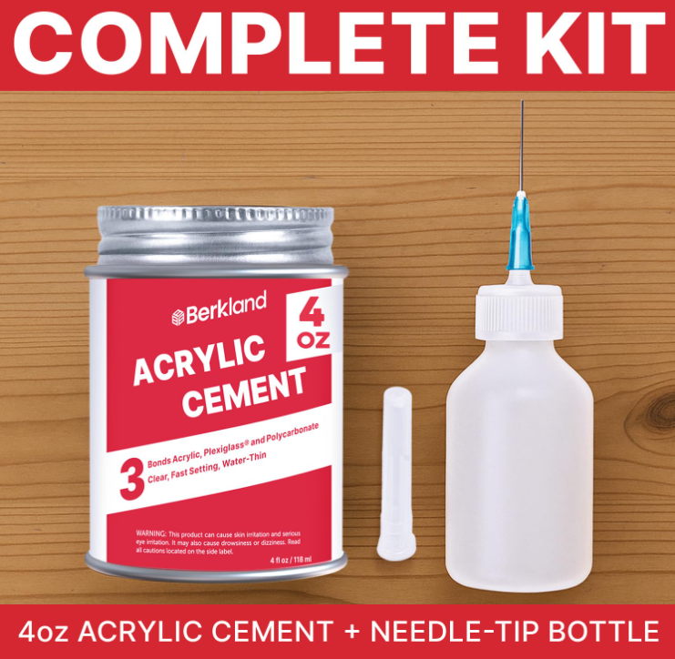Acrylic Bonding Cement - Clear Glue for Plexiglass, 4 oz