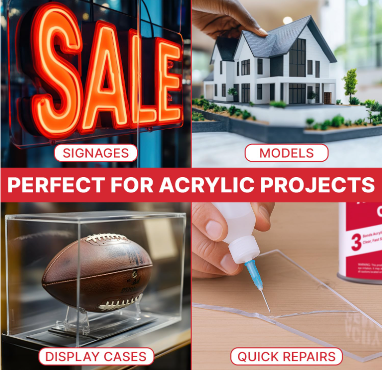 Acrylic Bonding Cement - Clear Glue for Plexiglass, 4 oz