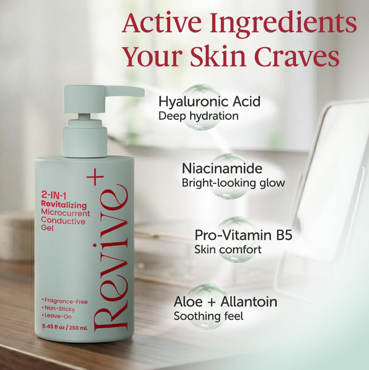 AuraLux 2-in-1 Microcurrent Gel — Conductor + Hydrating Serum, 8.45oz